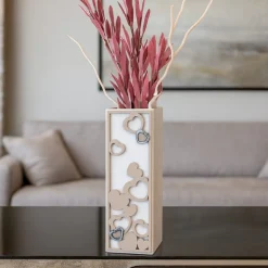 Vaso moderno porta fiori cuori nocciola bongelli preziosi