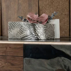 Vaso orizzontale bianco argento ophis design moderno bongelli preziosi