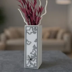 Vaso soprammobile moderno farfalle grigio bongelli preziosi
