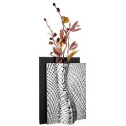 Vaso soprammobile nero argento design moderno ophis bongelli preziosi