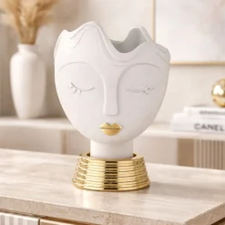 Vaso testa donna media bianco scultura bongelli preziosi