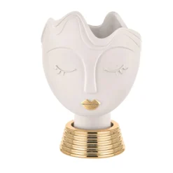 Vaso testa donna media bianco scultura bongelli preziosi