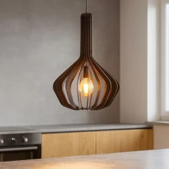 Velasco eglo lampada a sospensione per cucina in legno colore nero