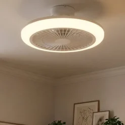 Ventilatore con plafoniera bianco con telecomando led cct eglo salvador