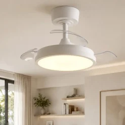 Ventilatore con plafoniera pale retraibili eglo malpica led cct stanza 13mq