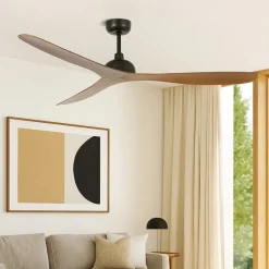 Ventilatore da soffitto con pale legno noce 28mq silenzioso