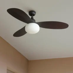 Ventilatore da soffitto da esterno app ip44 con luce marrone ambienti 14-17mq