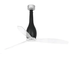 Ventilatore da soffitto di vetro nero pale trasparenti 17mq