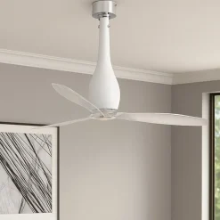 Ventilatore da soffitto di vetro bianco silenzioso a pale 17mq