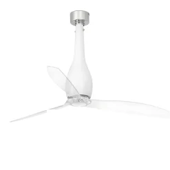 Ventilatore da soffitto di vetro bianco silenzioso a pale 17mq