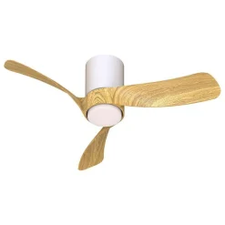 Ventilatore da soffitto led cct 13mq inverter bianco e legno con telecomando
