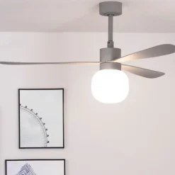 Ventilatore da soffitto luce led 2700k 28mq grigio motore silenzioso app tuya
