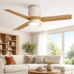 Ventilatore da soffitto motore dc luce led cct ceramica bianca 13-20mq