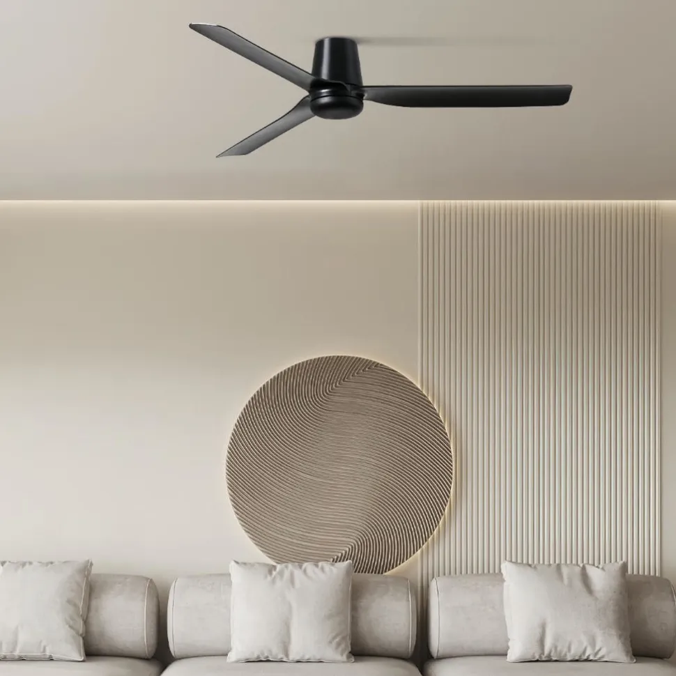 Ventilatore da soffitto nero smart app wifi 17mq silenzioso