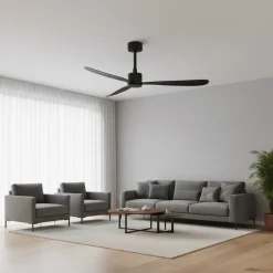 Ventilatore da soffitto nero smart app tuya motore inverter silenzioso 28mq