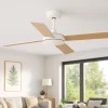 Ventilatore da soffitto pale smart app tuya bicolore bianco legno 28mq