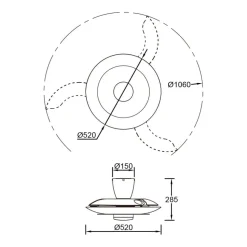 Ventilatore da soffitto pale retrattili bianco led cct ambienti 13-20mq