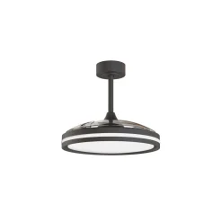 Ventilatore da soffitto pale retrattili nero moderno led cct rgb stanza 13mq