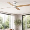 Ventilatore da soffitto pale intercambiabili bianco frassino telecomando 28mq