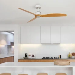 Ventilatore da soffitto per camera da letto legno chiaro 17mq app