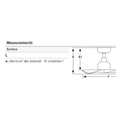 Ventilatore da soffitto per balcone ip44 legno scuro motore silenzioso