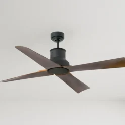 Ventilatore da soffitto per esterno nero a pale marrone 18mq