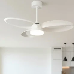 Ventilatore da soffitto per cameretta bianco luce led cct con telecomando 13mq