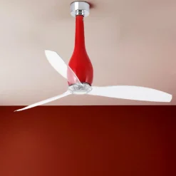 Ventilatore da soffitto rosso moderno smart app per ambienti max 17mq