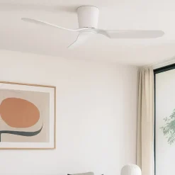 Ventilatore da soffitto silenzioso a pale bianco 28mq