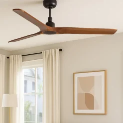 Ventilatore da soffitto smart app tuya legno noce ambienti 28mq
