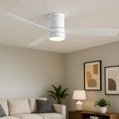 Ventilatore da soffitto tre pale bianco con luce telecomando