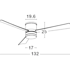 Ventilatore da soffitto tre pale bianco con luce telecomando