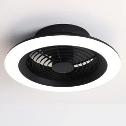 Ventilatore lampadario con pale da soffitto silenzioso nero 18mq con telecomando