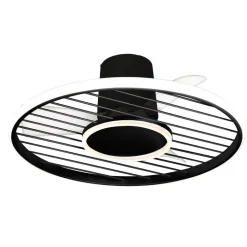 Ventilatore lampadario con pale con luce led 13 mq nero moderno