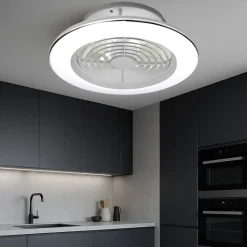 Ventilatore lampadario con pale da soffitto con luce grigio 13mq con telecomando