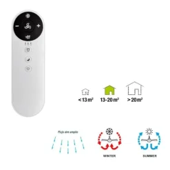 Ventilatore moderno da soffitto bianco e legno ambienti 20mq con telecomando