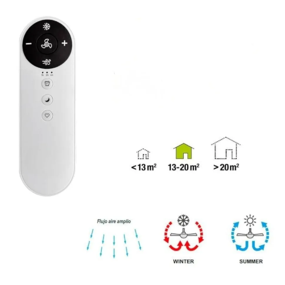 Ventilatore moderno da soffitto bianco e legno ambienti 20mq con telecomando