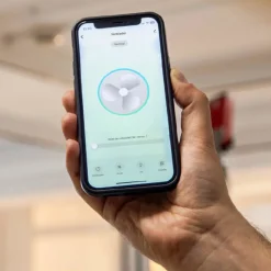 Ventilatore moderno da soffitto smart app nero 17mq tetti inclinati