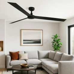 Ventilatore nero a pale da soffitto 39mq silenzioso
