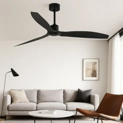 Ventilatore nero a soffitto a pale silenzioso 17mq