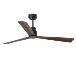 Ventilatore nero da soffitto 17mq pale legno marrone