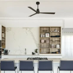 Ventilatore nero da soffitto 17mq pale legno marrone