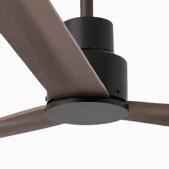 Ventilatore nero da soffitto 17mq pale legno marrone