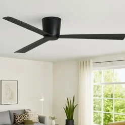 Ventilatore nero da soffitto a pale 28mq silenzioso con telecomando