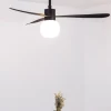 Ventilatore nero da soffitto motore dc led 2700k app tuya smart 28mq