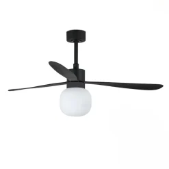 Ventilatore nero da soffitto motore dc led 2700k app tuya smart 28mq