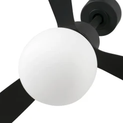 Ventilatore nero da soffitto motore dc led 2700k app tuya smart 28mq