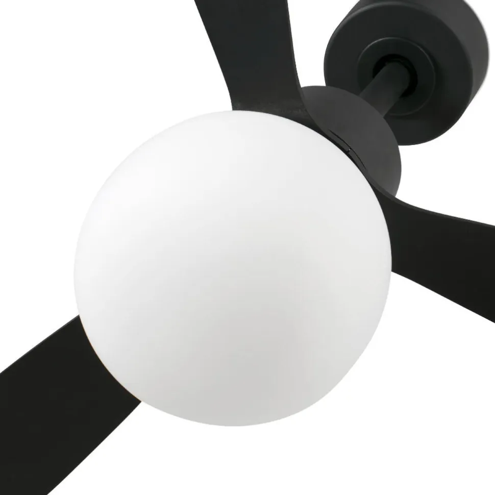 Ventilatore nero da soffitto motore dc led 2700k app tuya smart 28mq