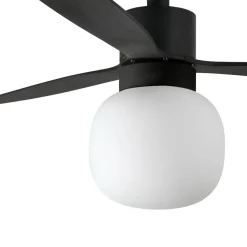 Ventilatore nero da soffitto motore dc led 2700k app tuya smart 28mq