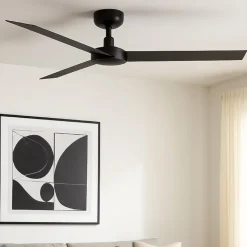 Ventilatore nero da soffitto 28mq a pale silenzioso